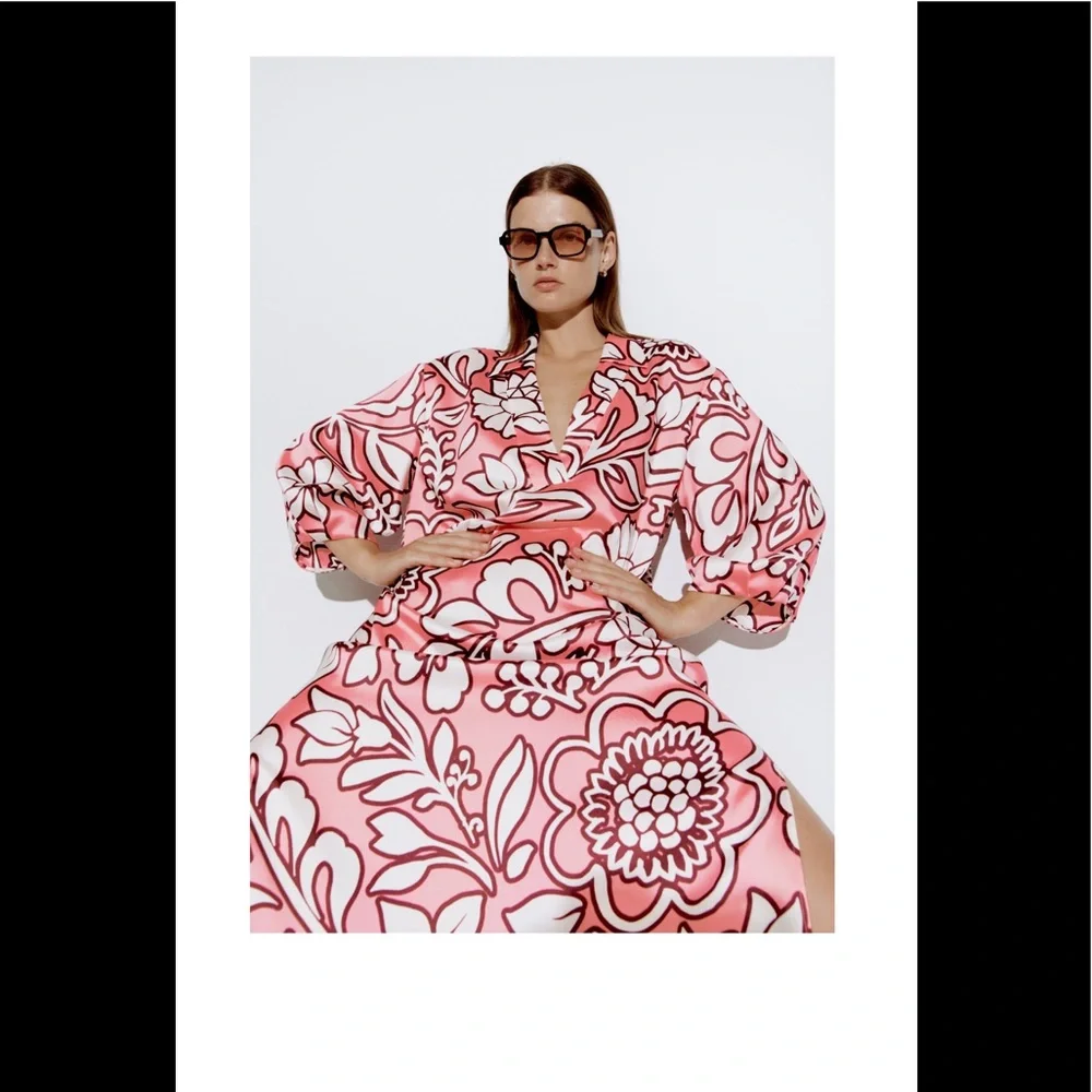 ZARA NWT PRINTED FLORAL DRESS 🍒_2